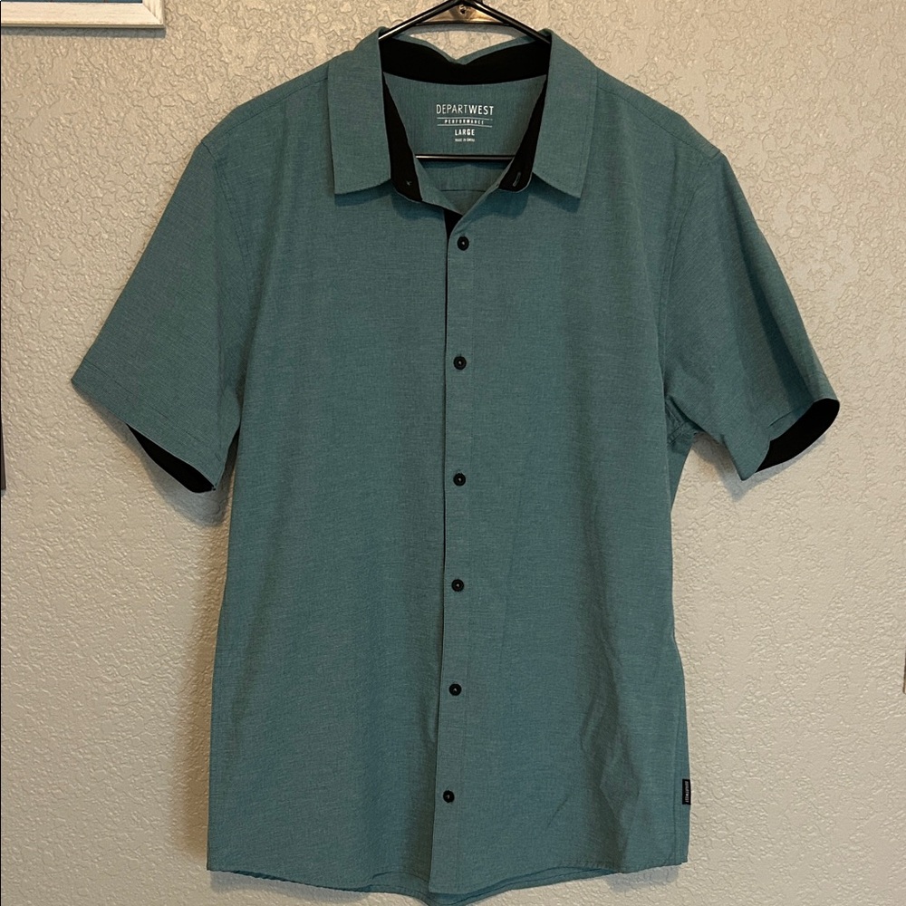DepartWest Men's Teal Casual Button Down Shirt